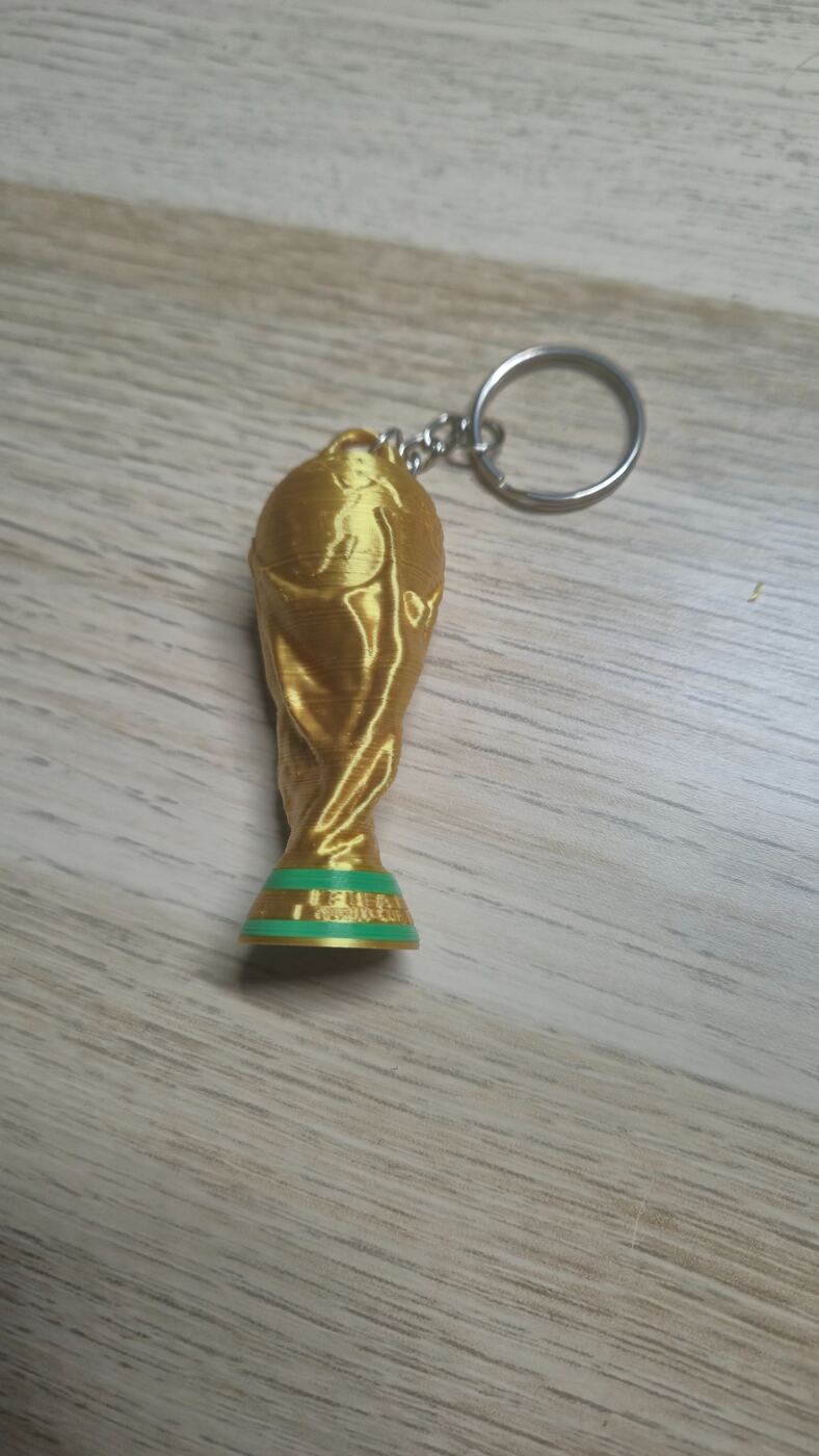Llavero de la Copa del Mundo dorado
